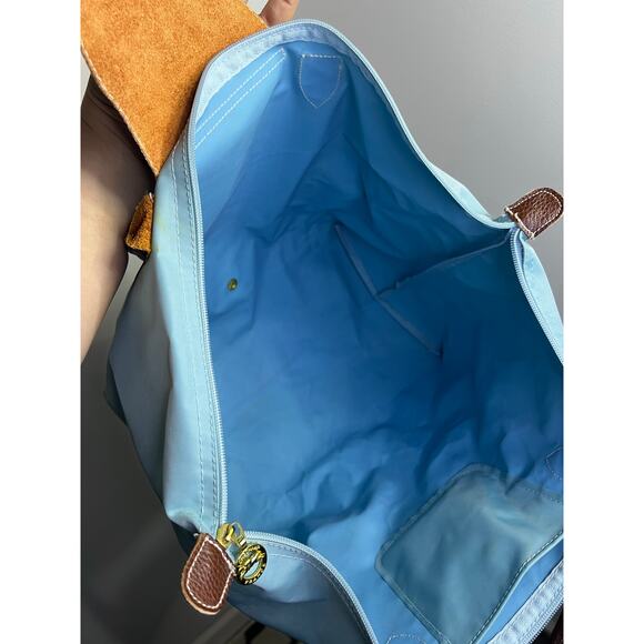 Longchamp Tote bag  Blue Nylon Leather Handle Shoulder Bag - Picture 9 of 9